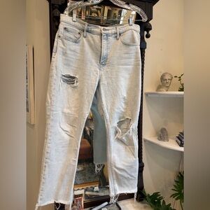 GAP Distressed Cigarette High Rise Jeans with Secret Smoothing Pockets